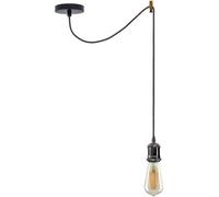 Ledsone Vintage Industrial Black Spider Chandelier Adjustable 2M E27 Pendant Lamp With Bulb