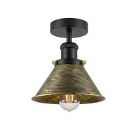 LEDSone Vintage Industrial Ceiling Lights with Metal Ø 18cm Conical Shade, Semi-Flush Mount Lighting Fixture, Oil Rubbed Bronze Chandelier for Farmhouse Kitchen Bathroom Hallway