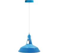 LEDSone Vintage Industrial Dome-Shaped Pendant Light with E27 Holder, Perfect for Hanging from The Ceiling for Living Room, Kitchen, Restaurants and cafes (Barn Slotted Blue)
