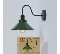 LEDSone Vintage Industrial Gooseneck Wall Sconce Metal Cone Shade E27 Wall Light for Bedroom Living Room Kitchen Hallway Cafe