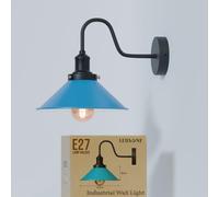LEDSone Vintage Industrial Gooseneck Wall Sconce Metal Cone Shade E27 Wall Light for Bedroom Living Room Kitchen Hallway Cafe