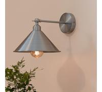 LEDSone Vintage Industrial Metal Lampshade Adjustable Wall Light Sconce with Cone Lamp Shade, E27 Holder Fitting (Satin Nickel)