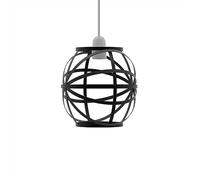 LEDSone Vintage Industrial Metal Wire Cage Bulb Guard Lampshade DIY Ceiling Pendant Light (Black)