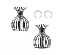 LEDSone Vintage Industrial Metal Wire Cage Bulb Guard Lampshade DIY Ceiling Pendant Light (Black Vase Shape 2 Pack)