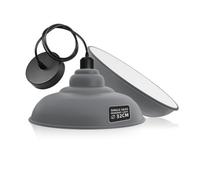 Ledsone Vintage Industrial Pendant Light , 32Cm Metal Shade , E27 Ceiling Light Adjustable Cable - Grey