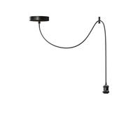 LEDSone Vintage Industrial Pendant Light Adjustable Hanging Lamp with E27 Socket 10cm Ceiling Canopy 2m Fabric Cord Metal Fixture for Kitchen, Living Room, Café