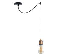 LEDSone Vintage Industrial Pendant Light Adjustable Hanging Lamp with E27 Socket 10cm Ceiling Canopy 2 m Cord Metal Fixture for Kitchen, Living Room, Cafe