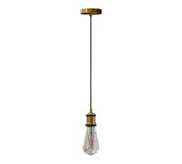 LEDSone Vintage Industrial Pendant Light Fitting E27 Socket - 1M Adjustable Fabric Cable Hanging Ceiling Lamp for Kitchen, Dining Room, Bar & Café Lighting