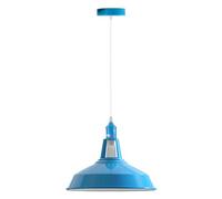 LEDSone Vintage Industrial Pendant Light with E27 Holder, Perfect for Hanging from the Ceiling for Living Room, Kitchen, Restaurants and cafes (Barn Slotted Blue)