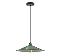LEDSone Vintage Industrial Pendant Lighting Metal Ceiling lamp Green Retro Hanging E27 Bulb Included Adjustable Cord UK