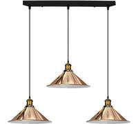 LEDSone Vintage Industrial Retro Suspended 3 Head Ceiling Pendant Light Lampshade Light 3 Light Pendant Light, Metal l Chandelier Vintage Hanging Ceiling Light Fixture