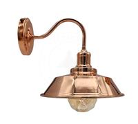 LEDSone Vintage Industrial Rose Gold Retro Wall Light Sturdy Metal Lamp Shade Lights Classic Style Electroplated Finish E27 lamp Base Home Office (with Bulb, Wide)