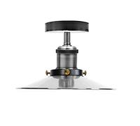 LEDSone Vintage Industrial Semi Flush Mount Ceiling Light Lamp Metal Flat Lamp Shade Indoor Light Fitting for Bars, Restaurants, Kitchen, Bedroom (Satin Nickel, Without Bulb)