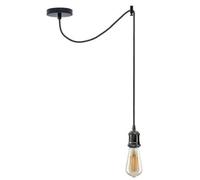 Ledsone Vintage Industrial Shiny Black Spider Chandelier Adjustable 2M E27 Pendant Lamp Kit With Bulb
