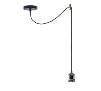 LEDSone Vintage Industrial Spider Ceiling Pendant Light 195cm Adjustable Shiny Black 3-Core Cable E27 Lamp Holder Chandelier Hanging Lamp for Kitchen, Bar, Loft, Living Room