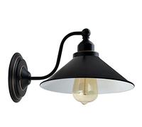 LEDSone Vintage Industrial Wall Lamp Retro Light E27 Sconce Lamp Fitting with Lamp Holder Fixture UK, for Restaurant, Bar, Hotel, Coffee Shop Decoration (Black Inner White)