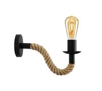 LEDSone Vintage Industrial Wall Light E27 Hemp Rope Pendant Lamp for Bedroom Bedside Dining Room Indoor Lighting Decor