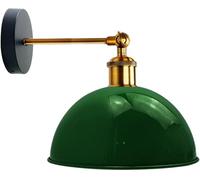 LEDSone Vintage Industrial Wall Light Retro Style Adjustable Wall Sconce with Blue Dome Shade and Brass Arm, 180° Swivel, Ideal for Indoor Decor Bedroom Living Room Cafe Bar (Green)