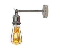 LEDSone Vintage Industrial-Wall Lights Sconce-Wall Lamp Holder Retro Adjustable Edison Loft Lamp Light E27 Holder (Chrome, with Bulb)