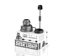 LEDSone Vintage Industrial Water Pipe Table Lamp-Retro Desk Lamp Holder with Plug-in Cord & ON/Off Switch, Compatible with E27 Dimmable Bulbs for Living Room, Restaurant