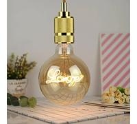 LEDSone Vintage LED E27 Screw Bulb 4W Edison Antique Style Retro Spiral Led Filament Bulb Energy Saving G125 Love Screw Bulbs Decorative Light Bulbs Amber Glass Warm White 2700K