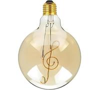 LEDSone Vintage LED E27 Screw Bulb 4W Edison LED Bulbs Antique Style Retro Spiral Led Filament Bulb Energy Saving G125 Music Screw Bulbs Decorative Light Bulbs Amber Glass Warm White 2700K
