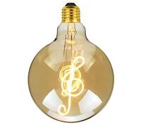 LEDSone Vintage LED E27 Screw Bulb 4W Edison LED Bulbs Antique Style Retro Spiral Led Filament Bulb Energy Saving G125 Music Screw Bulbs Decorative Light Bulbs Amber Glass Warm White 2700K