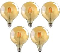 LEDSone Vintage LED Light Bulb E27 Edison Screw 8W Equivalent 60W G125 Globe LED Filament Bulbs 800LM 2700K Warm White Old Fashioned Bulbs Amber Glass dimmable (5)