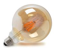 LEDSone Vintage LED Light Bulb E27 Edison Screw 8W Equivalent G125 Globe LED Filament Bulbs 450LM 2700K Warm White Old Fashioned Bulbs Amber Glass dimmable