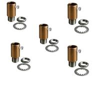 LEDSone Vintage Metal Cord Grip with 10mm Female Thread Cable Lock Strain Relief Screws Directly into Lampholder DIY & Light Fit Yellow Brass (5 Pack)