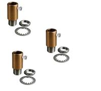 LEDSone Vintage Metal Cord Grip with 10mm Female Thread Strain Relief Screws Directly into Lampholder DIY & Light Fitting (Yellow Brass, 3 Pack)