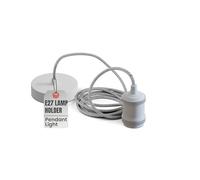 LEDSone Vintage Metal Pendant Ceiling Light - 1m Braided Flex Cable, E27 Lamp Holder, Suspended Pendant Light Kit for Indoor Lighting, Kitchen, Bedroom & Living Room