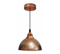LEDSone Vintage Metal Pendant Light Dome Shape 21cm Brushed Copper Shade Industrial Hanging Ceiling Lighting Ideal for Dining Room Bar Clubs & Restaurants Without Bulb