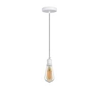 LEDSone Vintage Metal Pendant Light E27 Ceiling Light Kit with 1m Black & White Braided Flex Cable Adjustable Hanging Lamp for Kitchen, Bedroom & Living Room