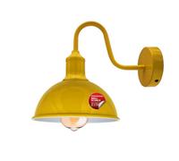 Ledsone Vintage Metal Wall Light Yellow, Dome Shade, 21 Cm, E27