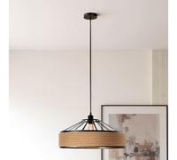 LEDSone Vintage Pendant Light Fitting Kit, E27 Ceiling Hanging Lamp Holder with Black Hemp Twisted Braided Flex for Home Lighting