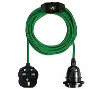 LEDSONE Vintage Pendant Light Kit with Fabric Flex Cable 2m Hanging Light Fitting with E27 Bulb Socket and Plug with Switch Ideal for Home, Studio, Office, Café, or Decorative Lighting