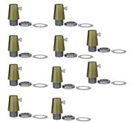 LEDSone Vintage Pendant Strain Relief Metal 10 Green Brass Cord Grip Retro Cable Lock 10mm nut. Threaded Cable Strain Relief Bushing, Metal and Brass Construction (Green Brass, 10 Pack)