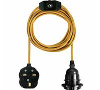Ledsone Vintage Plug In Pendant Light Kit With Fabric Flex Cable 2M Hanging E27 Bulb Socket Plug With Switch Ceiling Pendant