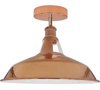 LEDSone Vintage Retro Industrial Semi Flush Mount Ceiling Light LED Lamp Fixture Kitchen Ceiling Metal Light Shade Pendant Lampshade Fitting for Bedroom Farmhouse (Rose Gold 2)