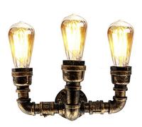 LEDSone Vintage Retro Industrial Steampunk Water Pipe Wall Mount Metal Wall Light Rustic Style for Home Pub Bedroom Kitchen Hotel Farmhouse Bar E27 UK