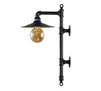 LEDSone Vintage Retro Mid Century Style Industrial Steampunk Pipe Wall Light Metal Lamp Style for Home Decor Pub Cafe Hotel (Wall Lamp Only)