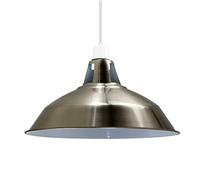 LEDSone Vintage Retro Style Barn Slot Ultra Slim Gloss Metal Easy Fit Ceiling Pendant Light Shade - Satin Nickel