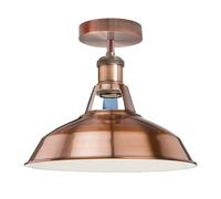 LEDSone Vintage-Semi Flush Mount Ceiling Light Fitting Industrial Vintage Style Kitchen Light Ceiling Metal 30cm Rustic Farmhouse Lighting Fixture(Copper)
