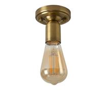LEDSone Stylish Single Head Ceiling Lamp Retro Flush Mount E27 Lamp Holder Light Fixture for Bedroom Living Room Hallway Vintage Ceiling Lighting with Easy Installation (Yellow Brass)