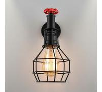 LEDSone Vintage Steampunk Bird Cage Wall Light Black E27 Wall Sconce