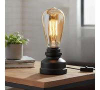LEDSone Vintage Steampunk Pipe Table Lamp Industrial Black Desk Light Retro Bedside Night Desk Lamp with E27 Holder for Bedroom, Living Room, Office Décor