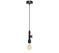 LEDSone Vintage Steampunk Water Pipe Black Pendant Light Industrial Ceiling Lamp E27