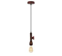 LEDSone Vintage Steampunk Water Pipe Ceiling Pendant Light Rustic Red E27