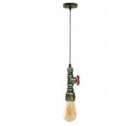 LEDSone Vintage Steampunk Water Pipe Pendant Light Industrial E27 Ceiling Hanging Lamp with Valve Tap for Kitchen, Bar, Café, Living Room Décor